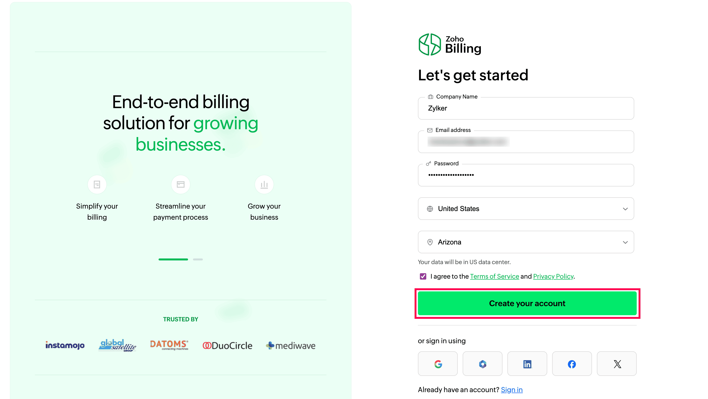 Create Your Account