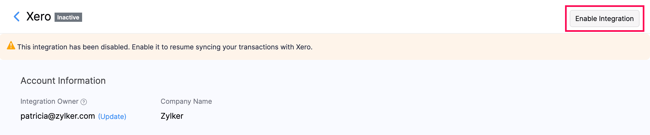 Enable Integration