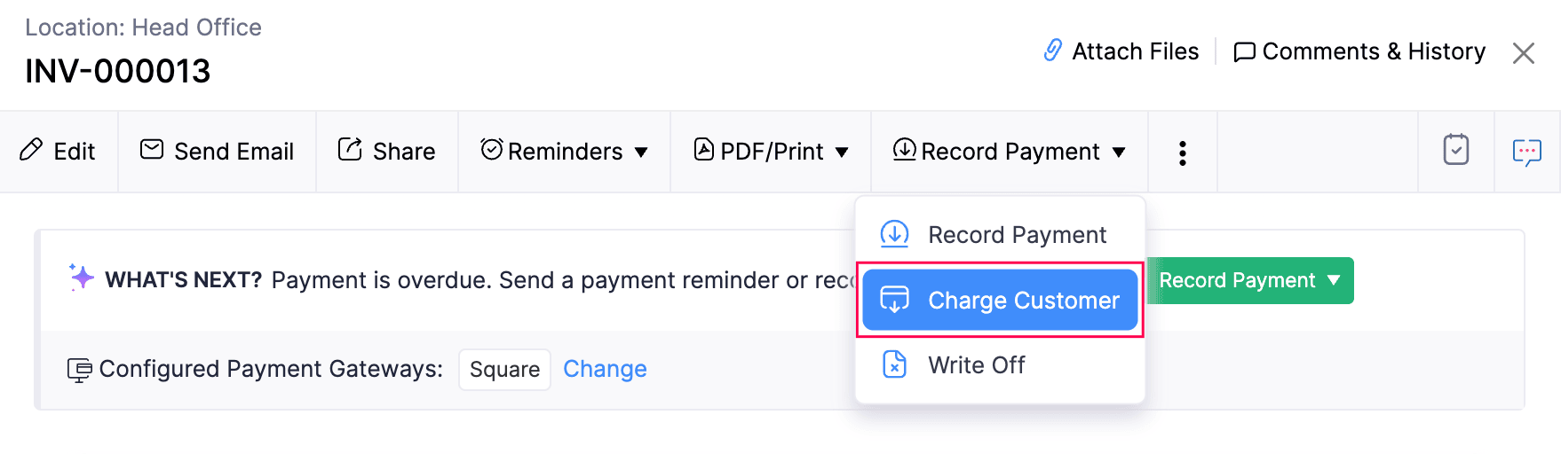 Charge Customers