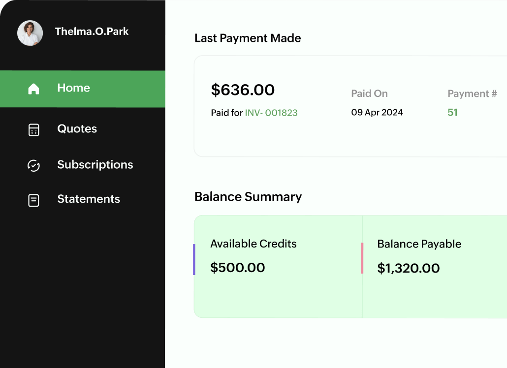 Customer portal to keep your customers in the loop on all things billing | Zoho Billing Customer portal to keep your customers in the loop on all things billing | Zoho Billing