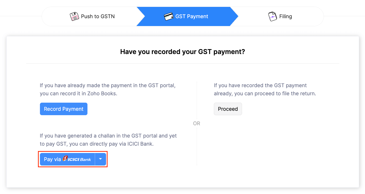 Pay via ICICI