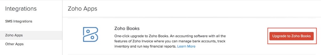 Upgrade to Zoho Books