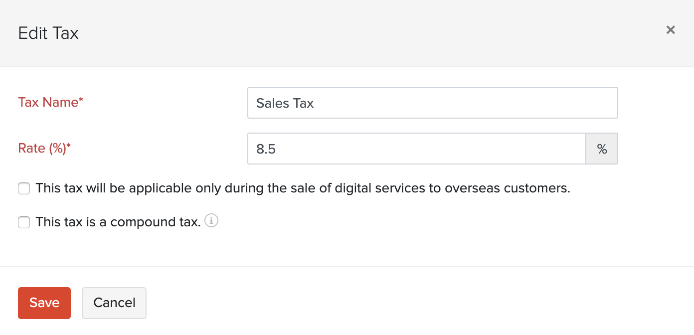 Edit tax