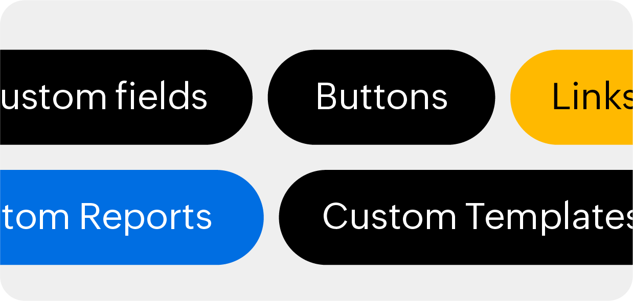 Visualisation of the various customization options available on Zoho Books to address unique business needs