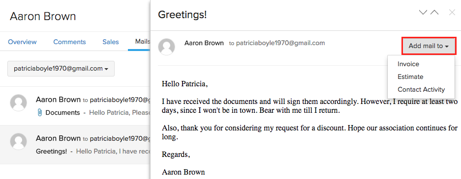 Add mail to