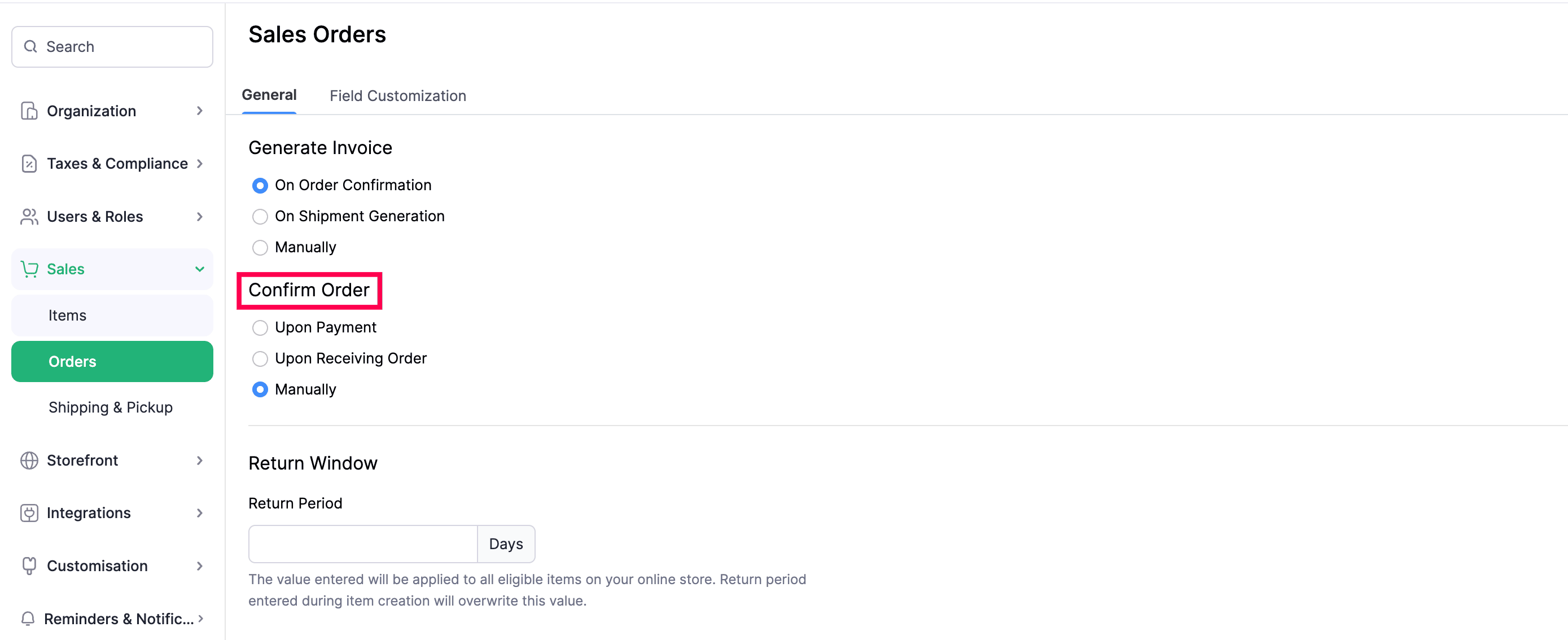 Confirm Order