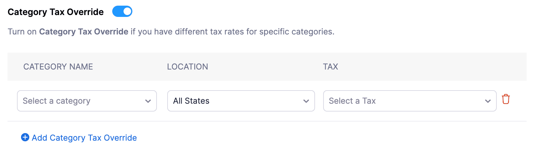 Tax override