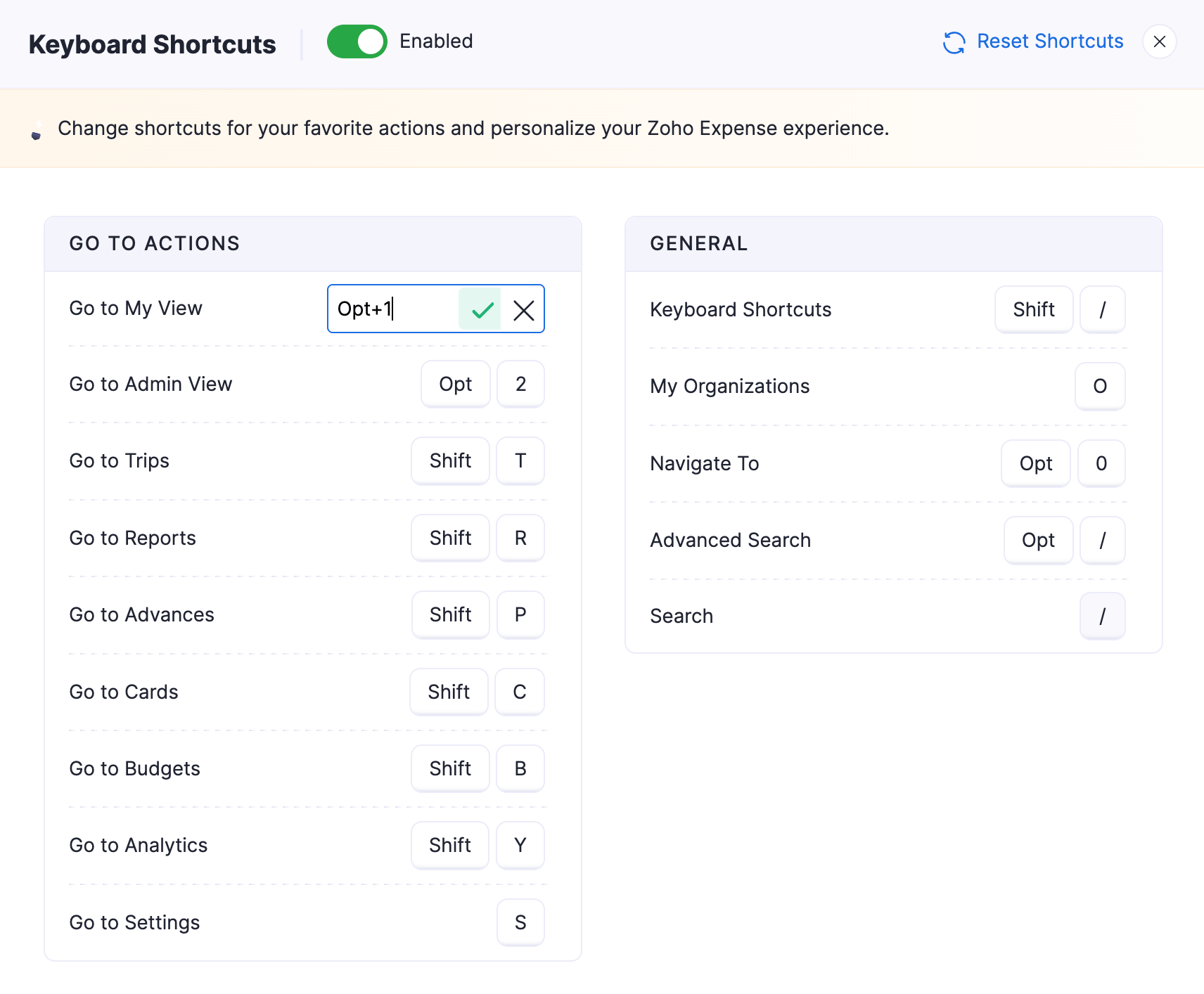 Edit Shortcut