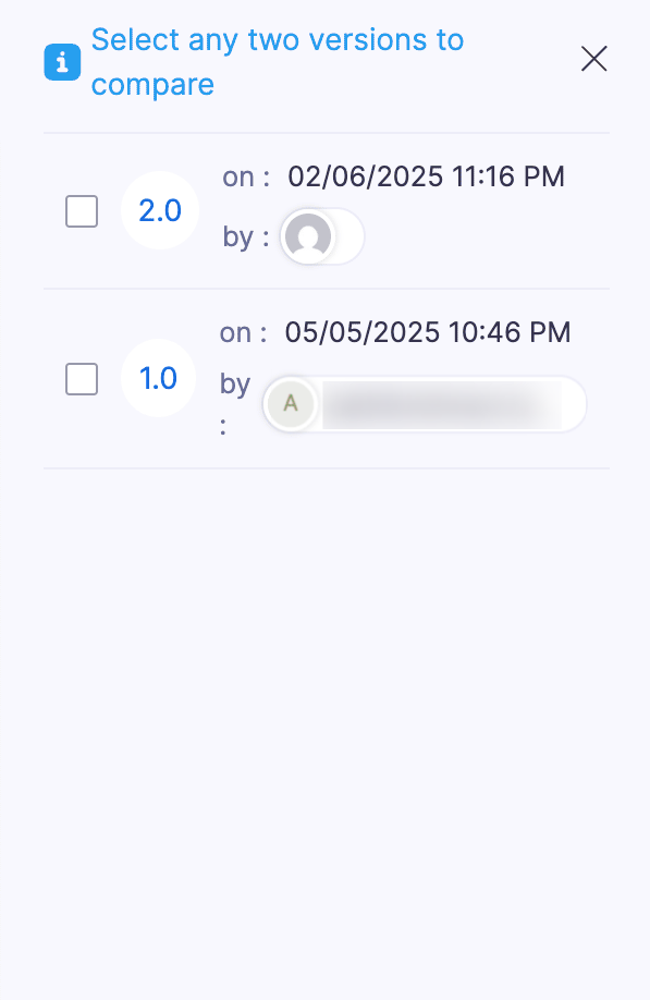 Compare Versions