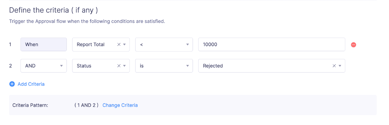 Set up Criteria