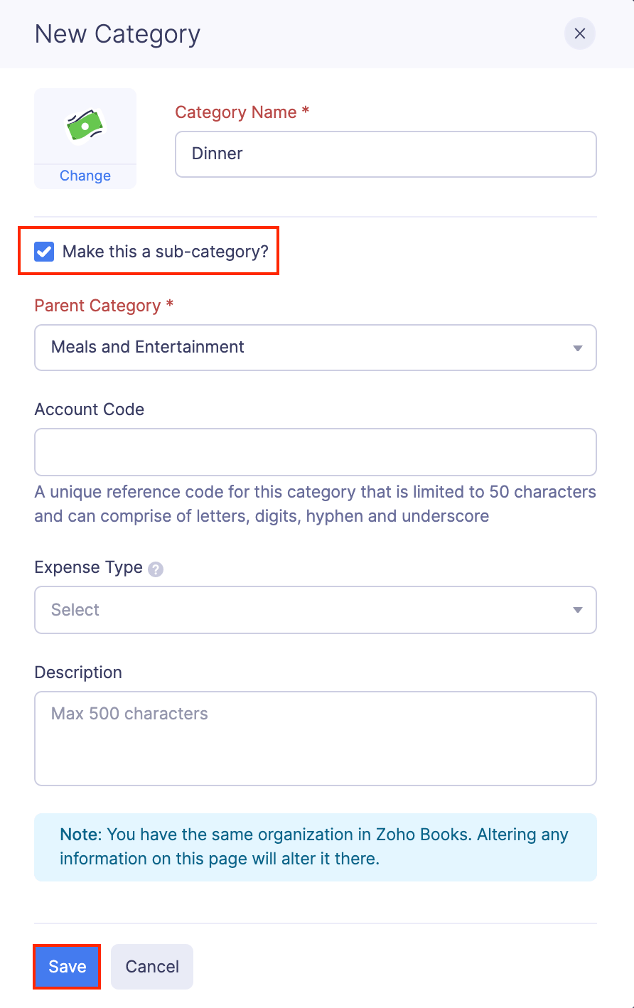 Add a Sub-category