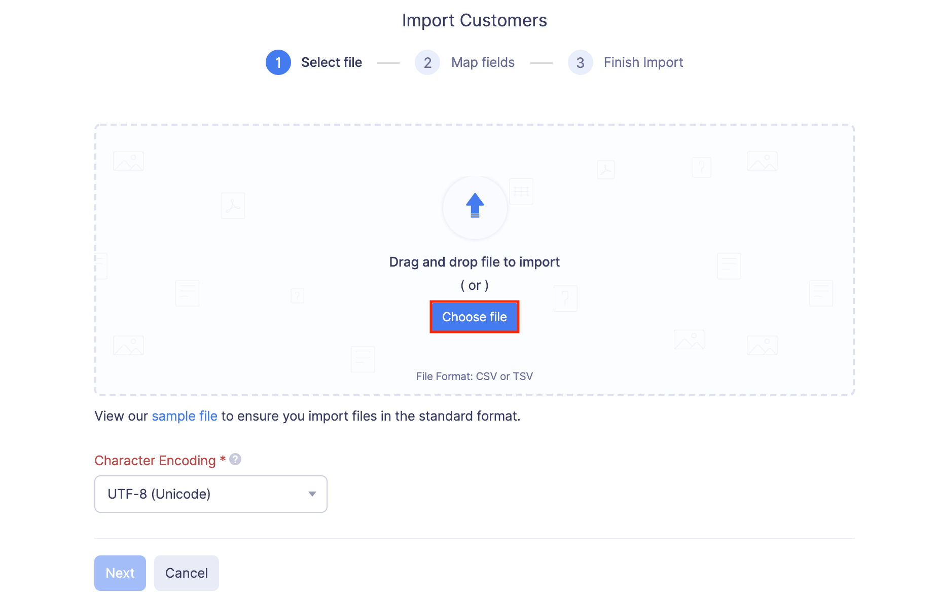 Import Customers