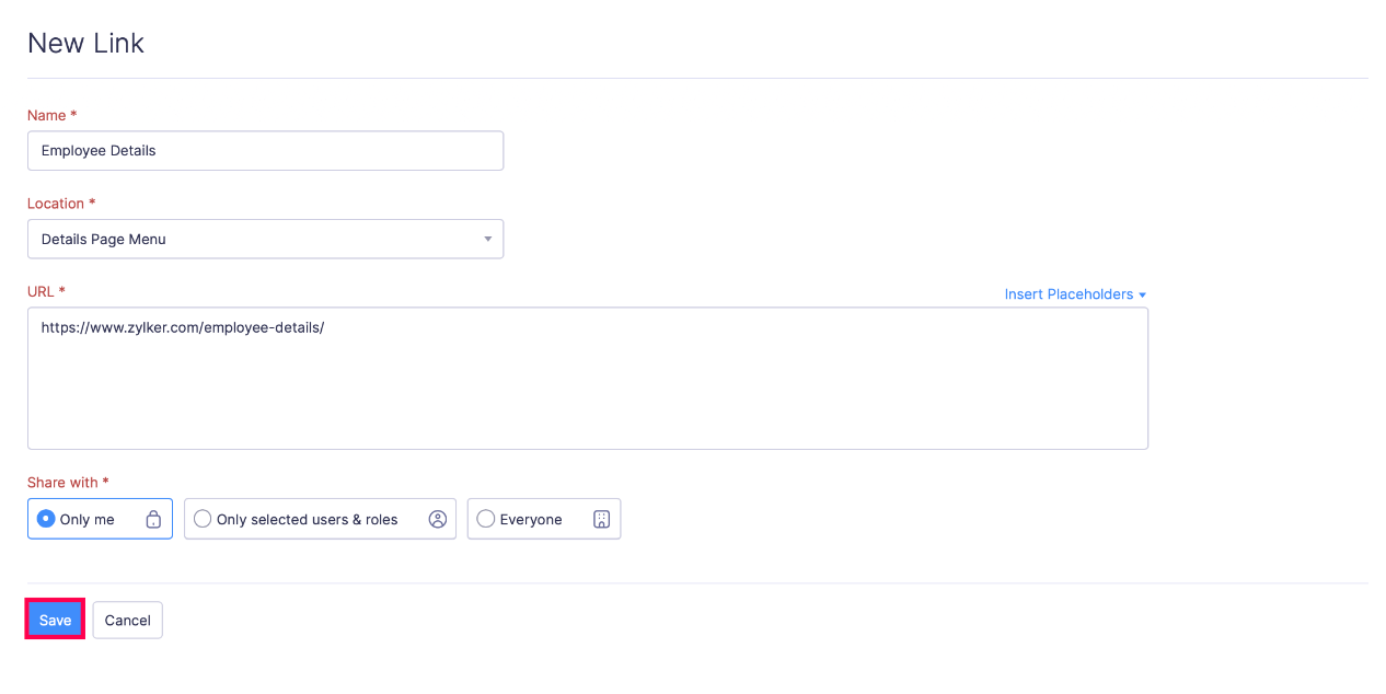 Create Custom Links