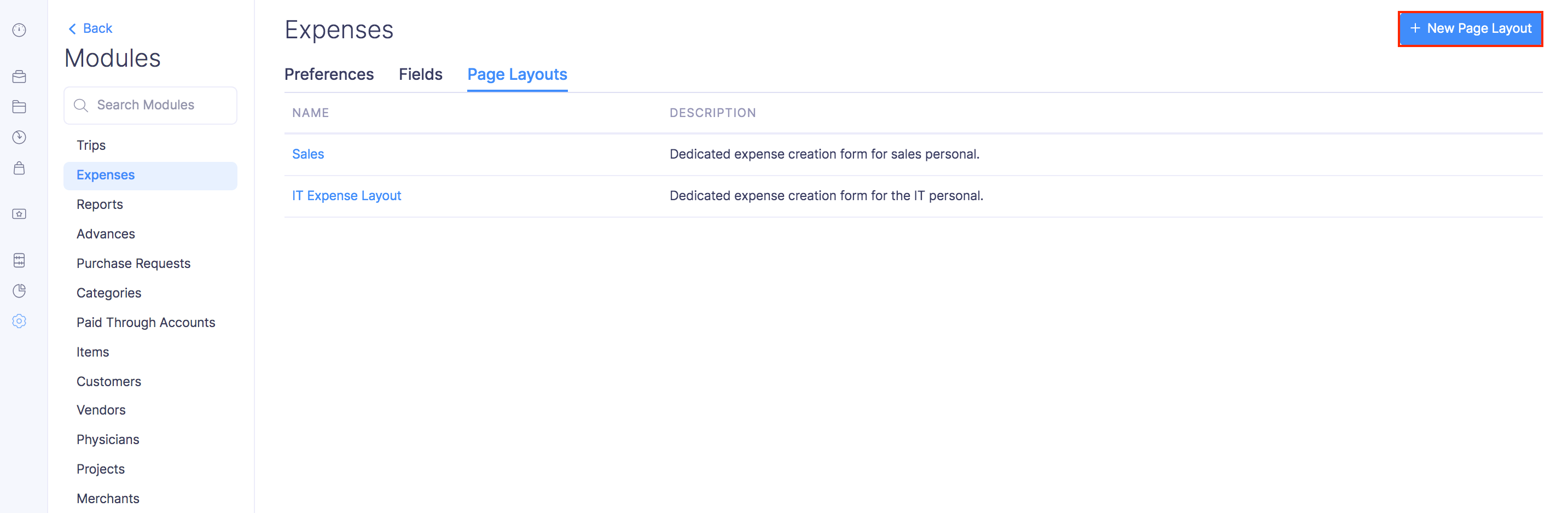 Create Page Layout