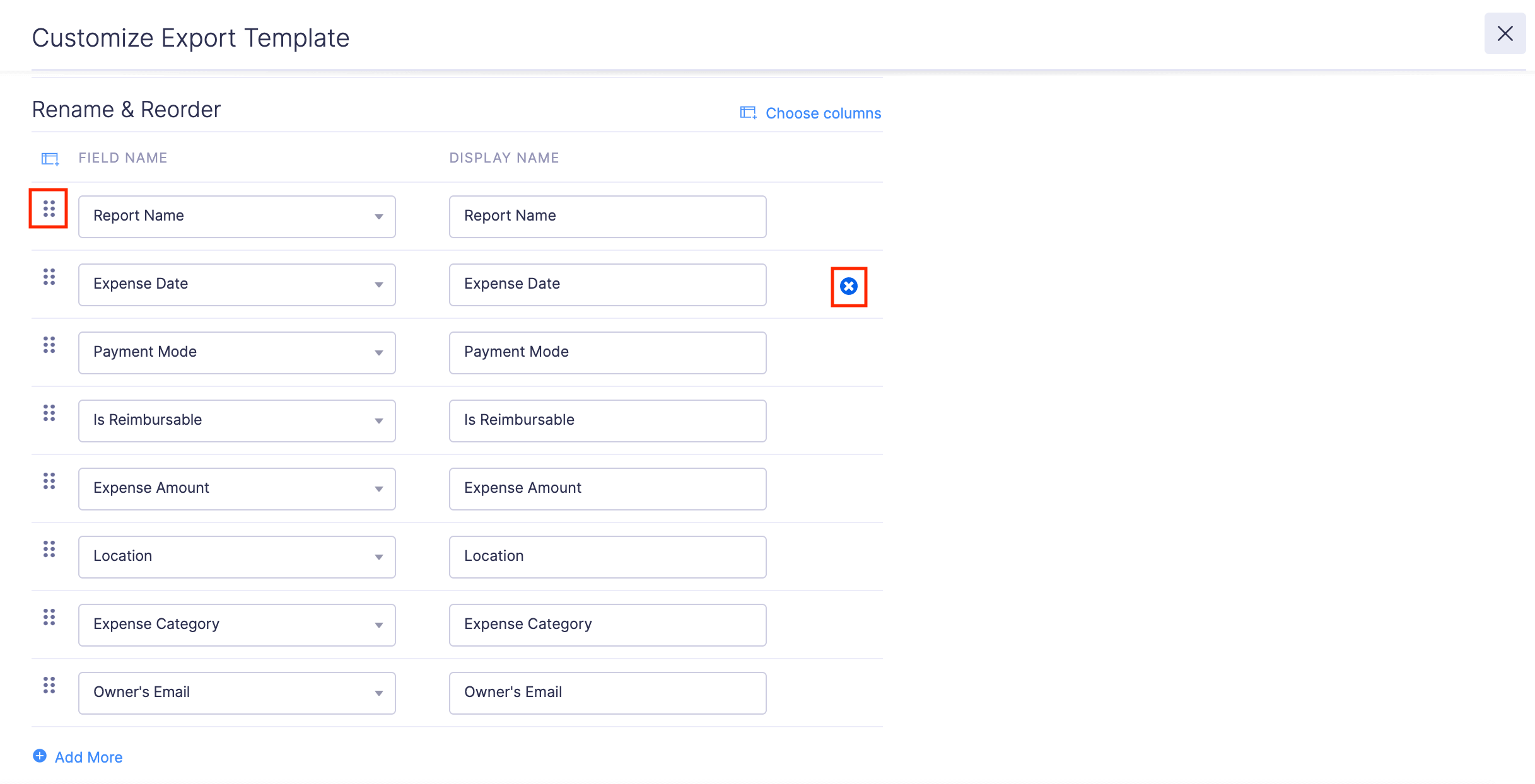 Export Templates
