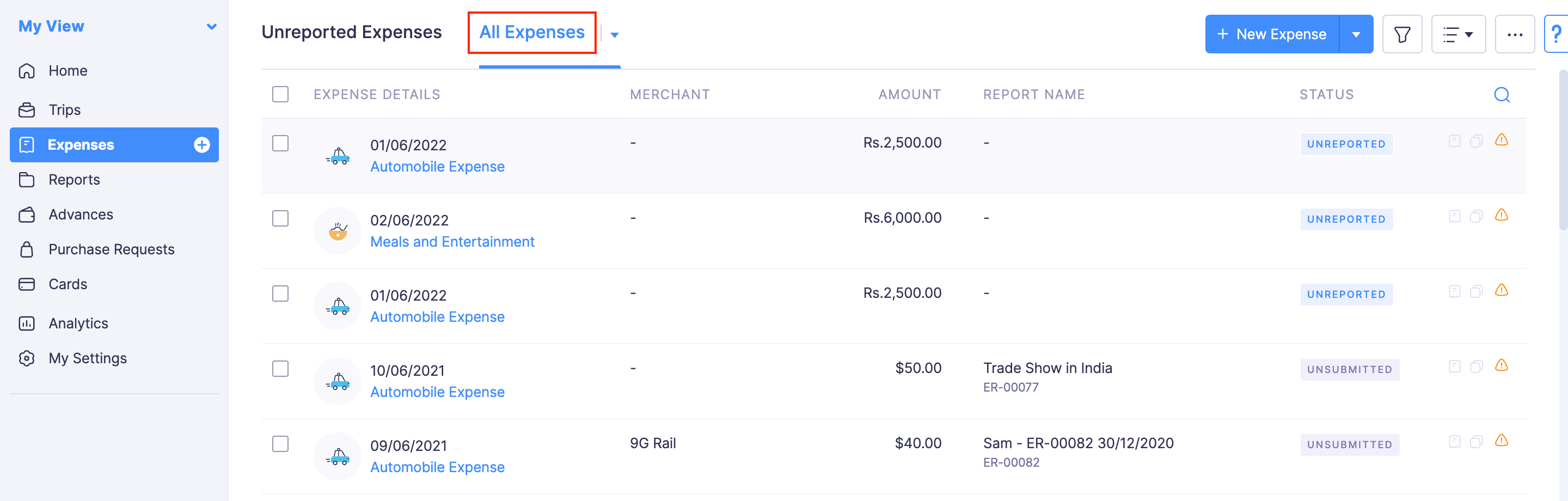 Clone Expenses