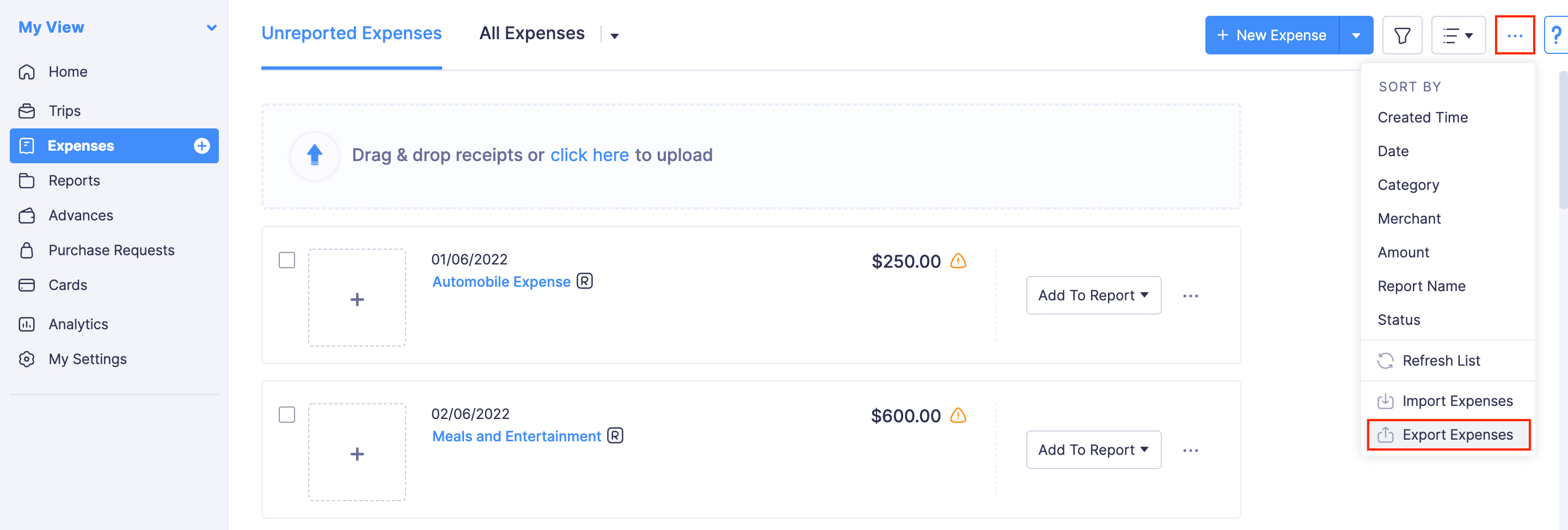 Export Expenses
