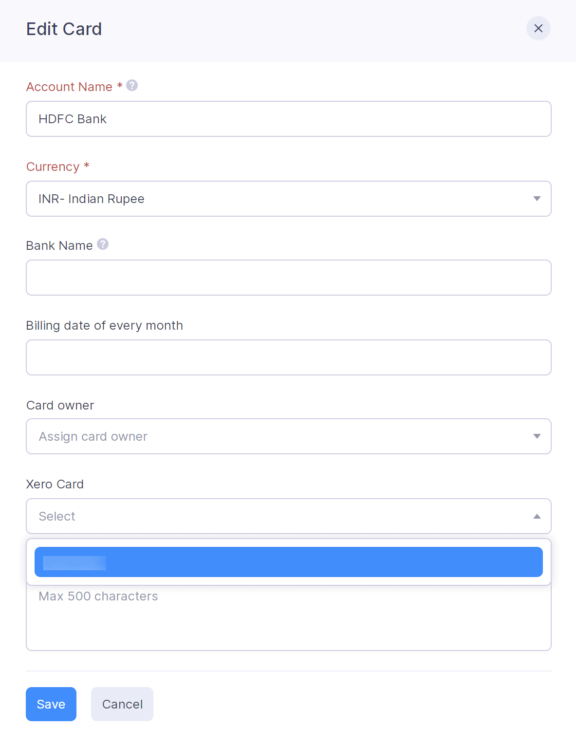 Mapping card feeds