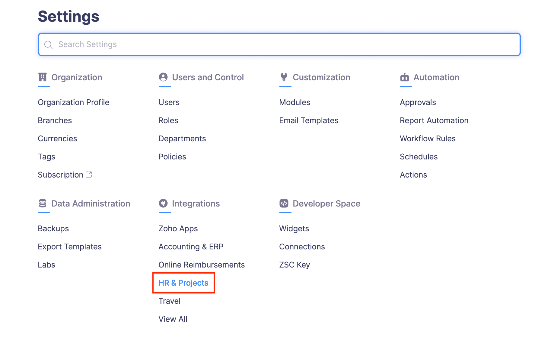 Set up Zoho People