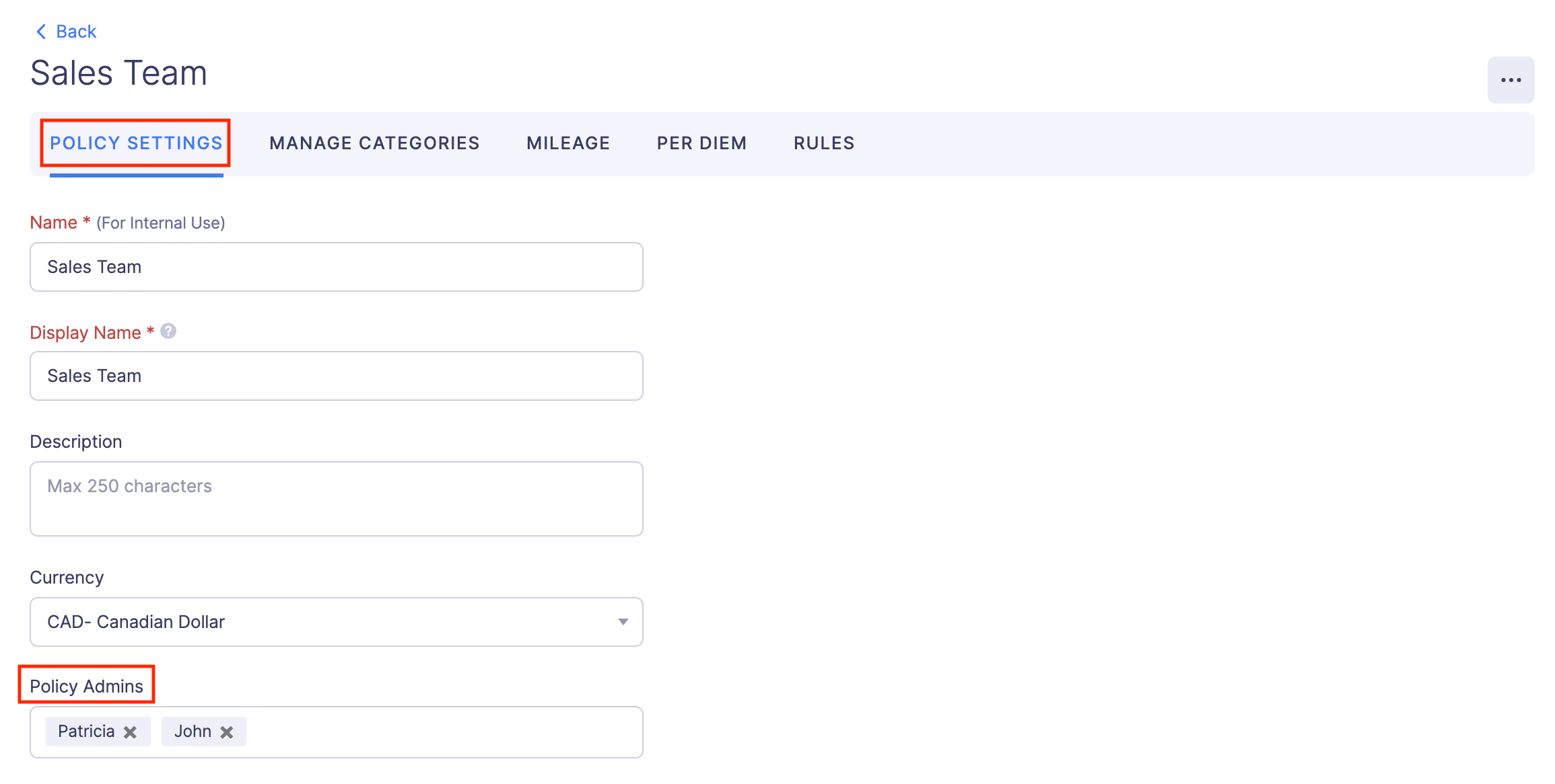 Add policy admin