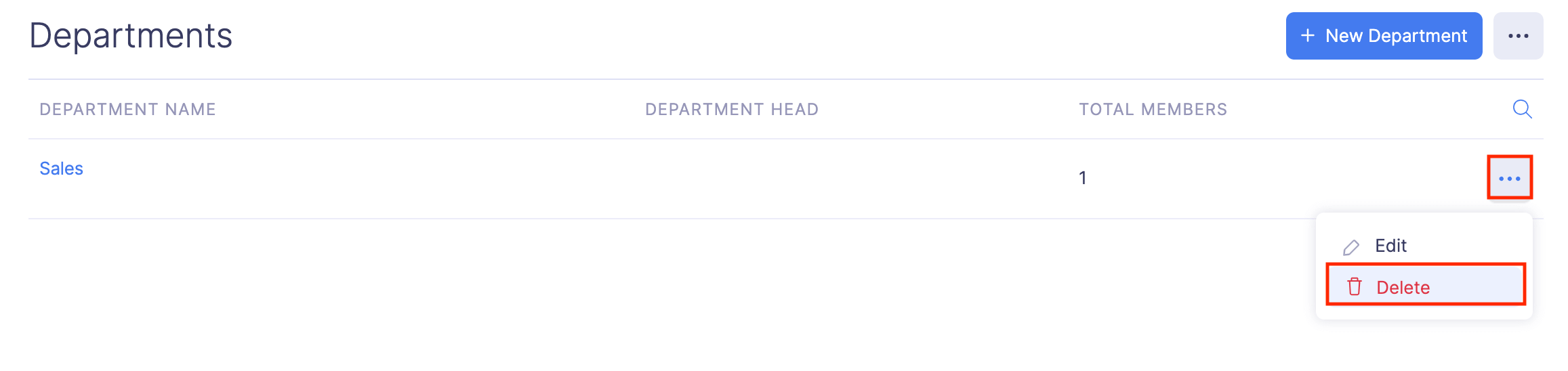 Delete Department