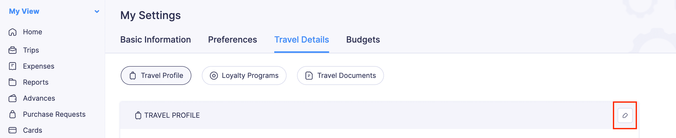 Travel Profile