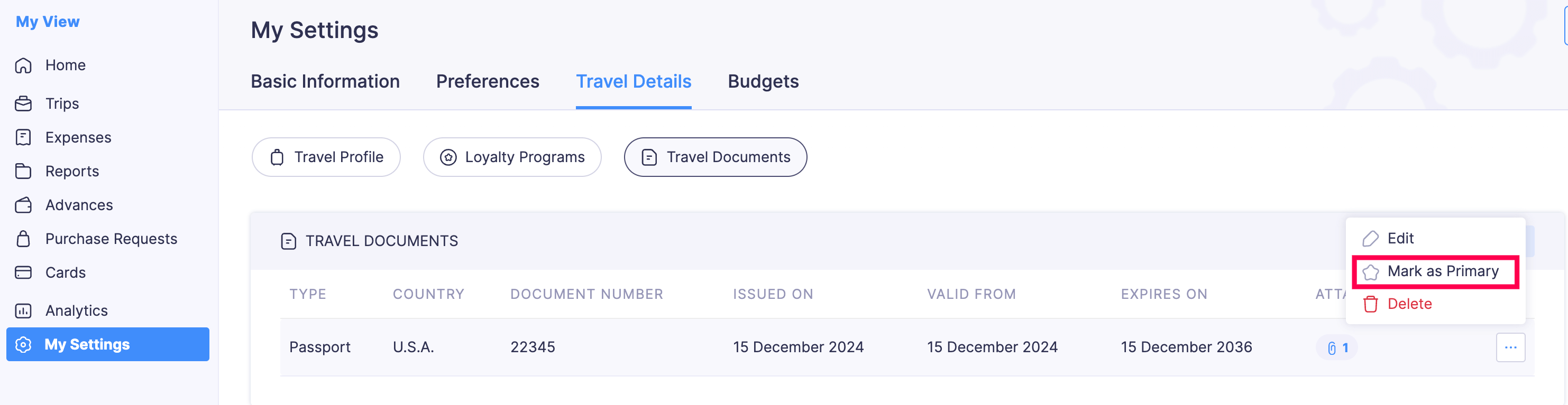 Travel Documents