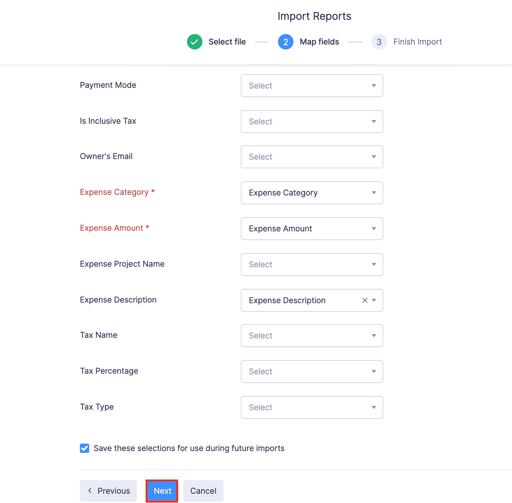 Import Reports