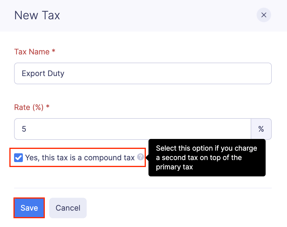 Create a Compound Tax