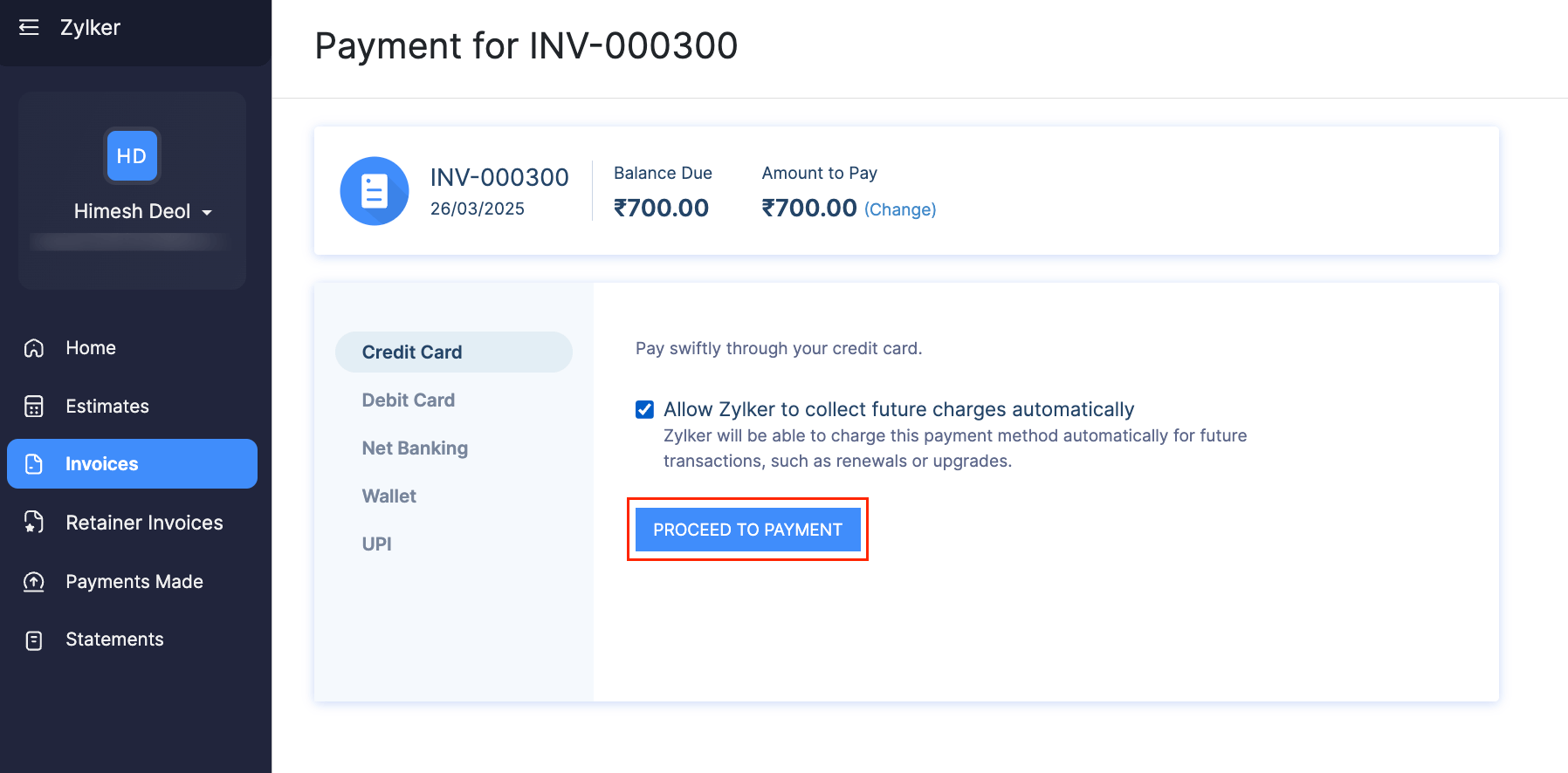 Proceed to Payment