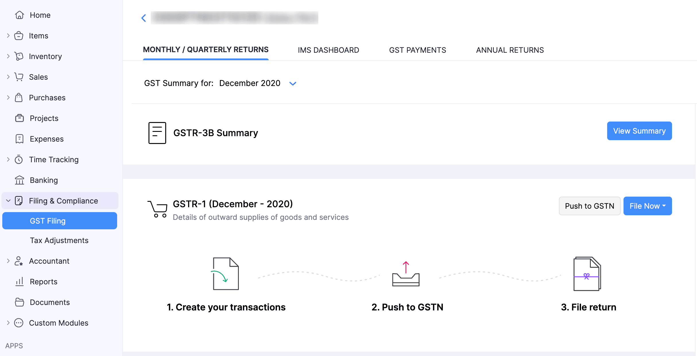 Push to GSTN