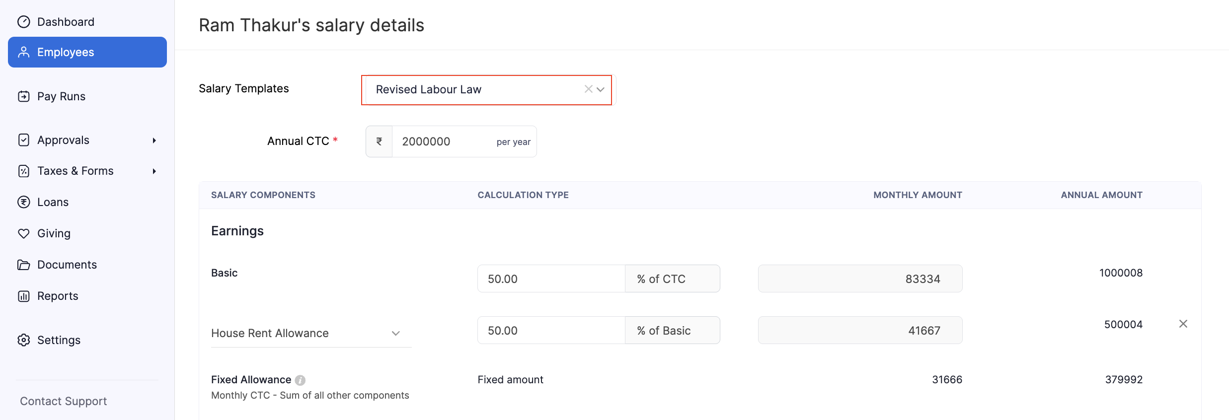 Update Salary