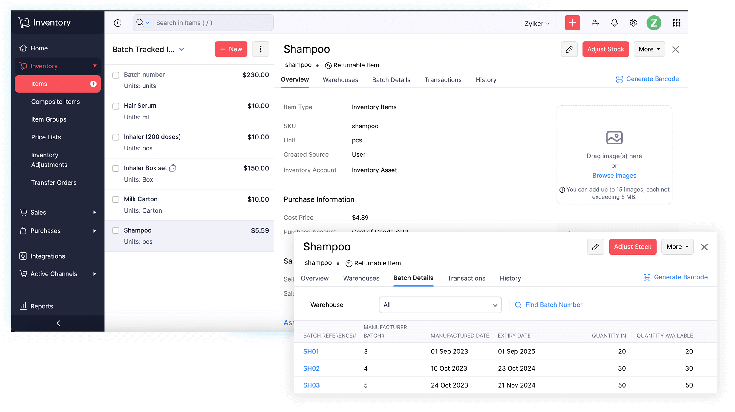 Batch tracking - Inventory tracking system | Zoho Inventory