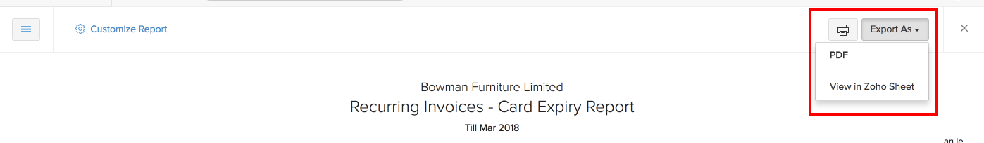 Export Card Expiry report