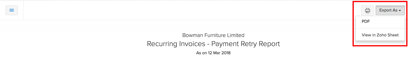 Export Payment Retry report