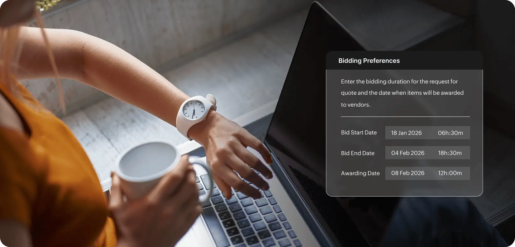Automated sourcing notifications and deadlines in Zoho Procurement
