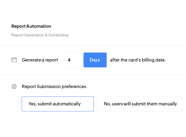 Report automation Report automation for corporate card