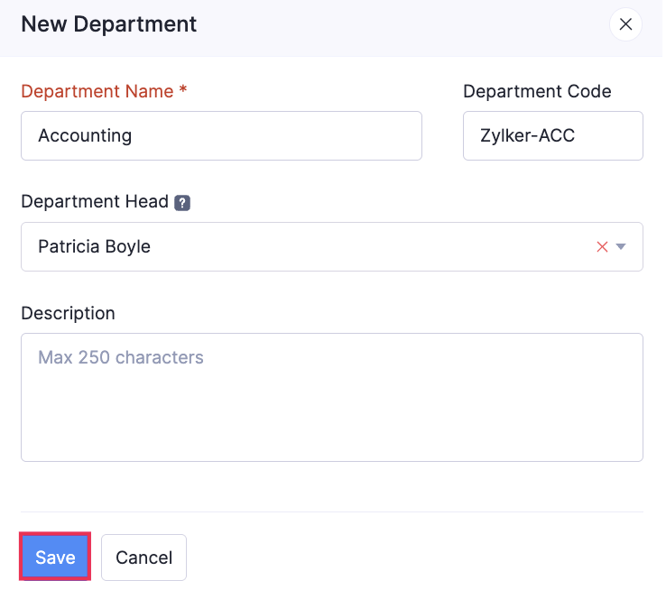 Add Department