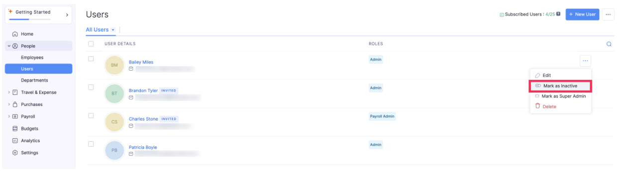 Mark Users Inactive