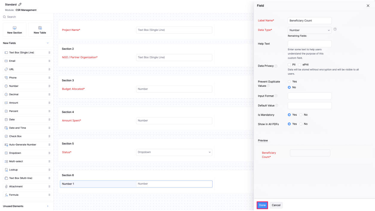Add Sections