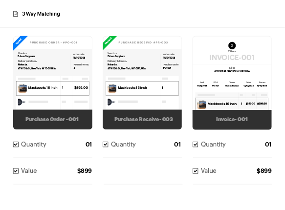 Three way matching Three way matching in Zoho Spend