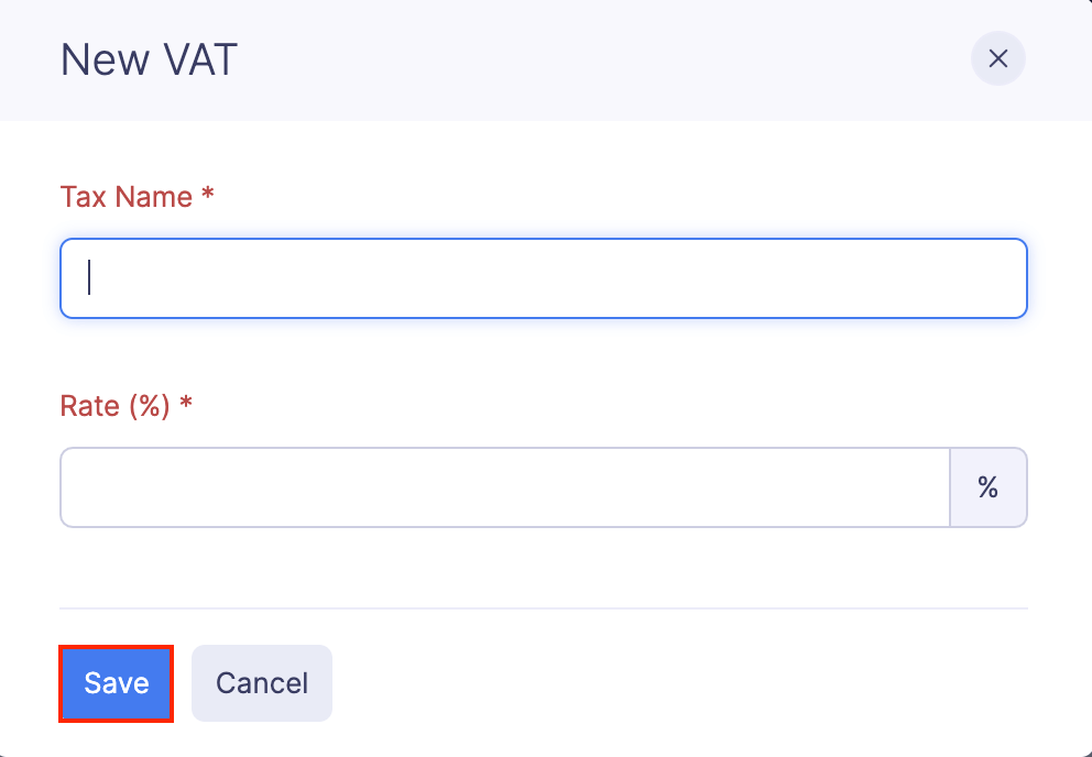 Add a New VAT Rate
