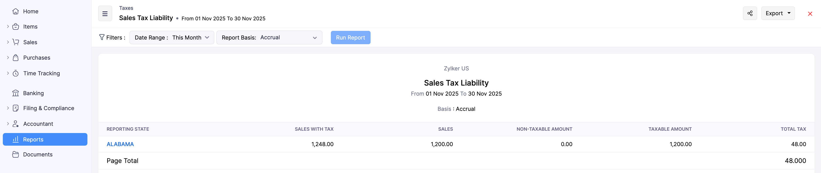 Liability Report